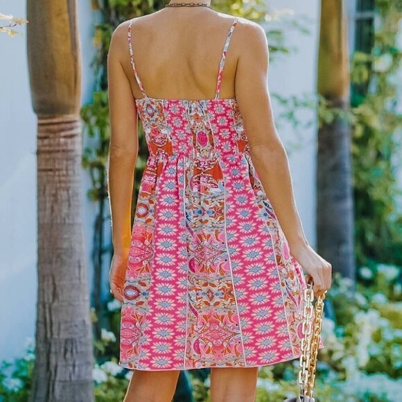 Boho Paisley Print Dress - spring / summer - Picture 2 of 7